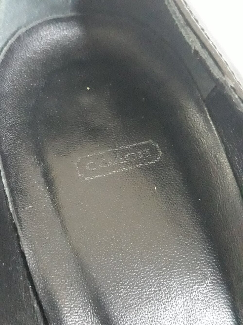 Coach Black Patent Leather Kiltie Heeled Loafer 7.5B Preppy Academia Minimalist - Picture 11 of 11